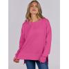 image:imageANRABESS Sweatshirts for Women 2025 Fall Long Sleeve Shirts Oversized Crewneck Lightweight Side Split Casual Pullover TopsHot Pink