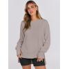 image:imageANRABESS Sweatshirts for Women 2025 Fall Long Sleeve Shirts Oversized Crewneck Lightweight Side Split Casual Pullover TopsKhaki
