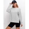 image:imageANRABESS Sweatshirts for Women 2025 Fall Long Sleeve Shirts Oversized Crewneck Lightweight Side Split Casual Pullover TopsLight Grey
