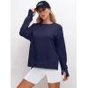 image:imageANRABESS Sweatshirts for Women 2025 Fall Long Sleeve Shirts Oversized Crewneck Lightweight Side Split Casual Pullover TopsNavy Blue