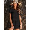 image:imageANRABESS Swimsuit Cover Up for Women 2026 Crochet Bathing Suit Swimwear Mesh Knit Beach Dress Summer Vacation ClothesBlack