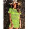 image:imageANRABESS Swimsuit Cover Up for Women 2026 Crochet Bathing Suit Swimwear Mesh Knit Beach Dress Summer Vacation ClothesGreen