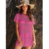 image:imageANRABESS Swimsuit Cover Up for Women 2026 Crochet Bathing Suit Swimwear Mesh Knit Beach Dress Summer Vacation ClothesHot Pink