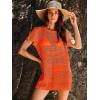 image:imageANRABESS Swimsuit Cover Up for Women 2026 Crochet Bathing Suit Swimwear Mesh Knit Beach Dress Summer Vacation ClothesOrange