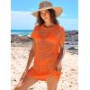 image:imageANRABESS Swimsuit Cover Up for Women 2026 Crochet Bathing Suit Swimwear Mesh Knit Beach Dress Summer Vacation ClothesOrange