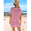 image:imageANRABESS Swimsuit Cover Up for Women 2026 Crochet Bathing Suit Swimwear Mesh Knit Beach Dress Summer Vacation ClothesPink