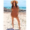 image:imageANRABESS Swimsuit Cover Up for Women 2026 Crochet Bathing Suit Swimwear Mesh Knit Beach Dress Summer Vacation ClothesRust