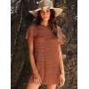 image:imageANRABESS Swimsuit Cover Up for Women 2026 Crochet Bathing Suit Swimwear Mesh Knit Beach Dress Summer Vacation ClothesRust
