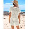 image:imageANRABESS Swimsuit Cover Up for Women 2026 Crochet Bathing Suit Swimwear Mesh Knit Beach Dress Summer Vacation ClothesWhite