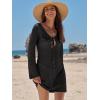 image:imageANRABESS Swimsuit Cover Up for Women Crochet Bathing Suit 2026 Summer Swimwear V Neck Mesh Knit Dress Beach Vacation ClothesBlack