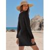image:imageANRABESS Swimsuit Cover Up for Women Crochet Bathing Suit 2026 Summer Swimwear V Neck Mesh Knit Dress Beach Vacation ClothesBlack