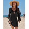 image:imageANRABESS Swimsuit Cover Up for Women Crochet Bathing Suit 2026 Summer Swimwear V Neck Mesh Knit Dress Beach Vacation ClothesBlack