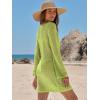 image:imageANRABESS Swimsuit Cover Up for Women Crochet Bathing Suit 2026 Summer Swimwear V Neck Mesh Knit Dress Beach Vacation ClothesNeon Green