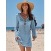 image:imageANRABESS Swimsuit Cover Up for Women Crochet Bathing Suit 2026 Summer Swimwear V Neck Mesh Knit Dress Beach Vacation ClothesSky