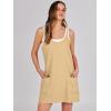 image:imageANRABESS Women Athletic Dress Summer Tennis Workout Active Sports Mini Romper Dress Built in Shorts Travel Vacation ClothesLight Yellow