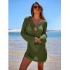 image:imageANRABESS Women Beach Crochet Cover Ups Summer Knit Swimwear Mesh Bathing Suit Hollow Out Dress 2026 Vacation SwimsuitArmy Green