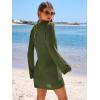image:imageANRABESS Women Beach Crochet Cover Ups Summer Knit Swimwear Mesh Bathing Suit Hollow Out Dress 2026 Vacation SwimsuitArmy Green