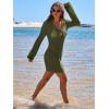 image:imageANRABESS Women Beach Crochet Cover Ups Summer Knit Swimwear Mesh Bathing Suit Hollow Out Dress 2026 Vacation SwimsuitArmy Green