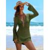 image:imageANRABESS Women Beach Crochet Cover Ups Summer Knit Swimwear Mesh Bathing Suit Hollow Out Dress 2026 Vacation SwimsuitArmy Green