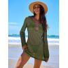 image:imageANRABESS Women Beach Crochet Cover Ups Summer Knit Swimwear Mesh Bathing Suit Hollow Out Dress 2026 Vacation SwimsuitArmy Green