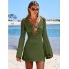 image:imageANRABESS Women Beach Crochet Cover Ups Summer Knit Swimwear Mesh Bathing Suit Hollow Out Dress 2026 Vacation SwimsuitArmy Green