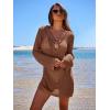 image:imageANRABESS Women Beach Crochet Cover Ups Summer Knit Swimwear Mesh Bathing Suit Hollow Out Dress 2026 Vacation SwimsuitBrown