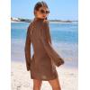 image:imageANRABESS Women Beach Crochet Cover Ups Summer Knit Swimwear Mesh Bathing Suit Hollow Out Dress 2026 Vacation SwimsuitBrown