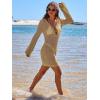 image:imageANRABESS Women Beach Crochet Cover Ups Summer Knit Swimwear Mesh Bathing Suit Hollow Out Dress 2026 Vacation SwimsuitKhaki