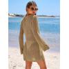 image:imageANRABESS Women Beach Crochet Cover Ups Summer Knit Swimwear Mesh Bathing Suit Hollow Out Dress 2026 Vacation SwimsuitKhaki