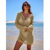 image:imageANRABESS Women Beach Crochet Cover Ups Summer Knit Swimwear Mesh Bathing Suit Hollow Out Dress 2026 Vacation SwimsuitKhaki