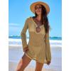 image:imageANRABESS Women Beach Crochet Cover Ups Summer Knit Swimwear Mesh Bathing Suit Hollow Out Dress 2026 Vacation SwimsuitKhaki