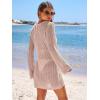 image:imageANRABESS Women Beach Crochet Cover Ups Summer Knit Swimwear Mesh Bathing Suit Hollow Out Dress 2026 Vacation SwimsuitPink