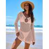 image:imageANRABESS Women Beach Crochet Cover Ups Summer Knit Swimwear Mesh Bathing Suit Hollow Out Dress 2026 Vacation SwimsuitPink