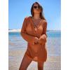image:imageANRABESS Women Beach Crochet Cover Ups Summer Knit Swimwear Mesh Bathing Suit Hollow Out Dress 2026 Vacation SwimsuitRust