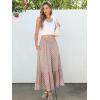 image:imageANRABESS Women Boho Floral Maxi Skirts High Waisted Tiered Skirt Flowy Beach Skirts with Pockets for Vacation amp Summer WearBrown Khaki