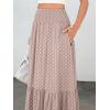 image:imageANRABESS Women Boho Floral Maxi Skirts High Waisted Tiered Skirt Flowy Beach Skirts with Pockets for Vacation amp Summer WearBrown Khaki