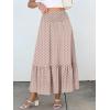 image:imageANRABESS Women Boho Floral Maxi Skirts High Waisted Tiered Skirt Flowy Beach Skirts with Pockets for Vacation amp Summer WearBrown Khaki