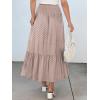 image:imageANRABESS Women Boho Floral Maxi Skirts High Waisted Tiered Skirt Flowy Beach Skirts with Pockets for Vacation amp Summer WearBrown Khaki