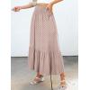 image:imageANRABESS Women Boho Floral Maxi Skirts High Waisted Tiered Skirt Flowy Beach Skirts with Pockets for Vacation amp Summer WearBrown Khaki