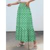 image:imageANRABESS Women Boho Floral Maxi Skirts High Waisted Tiered Skirt Flowy Beach Skirts with Pockets for Vacation amp Summer WearLight Green