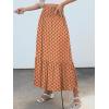 image:imageANRABESS Women Boho Floral Maxi Skirts High Waisted Tiered Skirt Flowy Beach Skirts with Pockets for Vacation amp Summer WearOrange