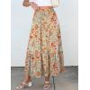 image:imageANRABESS Women Boho Floral Maxi Skirts High Waisted Tiered Skirt Flowy Beach Skirts with Pockets for Vacation amp Summer WearOrange Red Floral