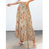 image:imageANRABESS Women Boho Floral Maxi Skirts High Waisted Tiered Skirt Flowy Beach Skirts with Pockets for Vacation amp Summer WearOrange Red Floral