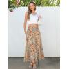 image:imageANRABESS Women Boho Floral Maxi Skirts High Waisted Tiered Skirt Flowy Beach Skirts with Pockets for Vacation amp Summer WearOrange Red Floral