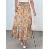 image:imageANRABESS Women Boho Floral Maxi Skirts High Waisted Tiered Skirt Flowy Beach Skirts with Pockets for Vacation amp Summer WearOrange Red Floral