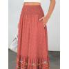 image:imageANRABESS Women Boho Floral Maxi Skirts High Waisted Tiered Skirt Flowy Beach Skirts with Pockets for Vacation amp Summer WearRed Blue Floral