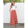 image:imageANRABESS Women Boho Floral Maxi Skirts High Waisted Tiered Skirt Flowy Beach Skirts with Pockets for Vacation amp Summer WearRed Blue Floral