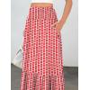 image:imageANRABESS Women Boho Floral Maxi Skirts High Waisted Tiered Skirt Flowy Beach Skirts with Pockets for Vacation amp Summer WearRed Floral