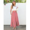image:imageANRABESS Women Boho Floral Maxi Skirts High Waisted Tiered Skirt Flowy Beach Skirts with Pockets for Vacation amp Summer WearRed Floral