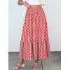 image:imageANRABESS Women Boho Floral Maxi Skirts High Waisted Tiered Skirt Flowy Beach Skirts with Pockets for Vacation amp Summer WearRed Floral